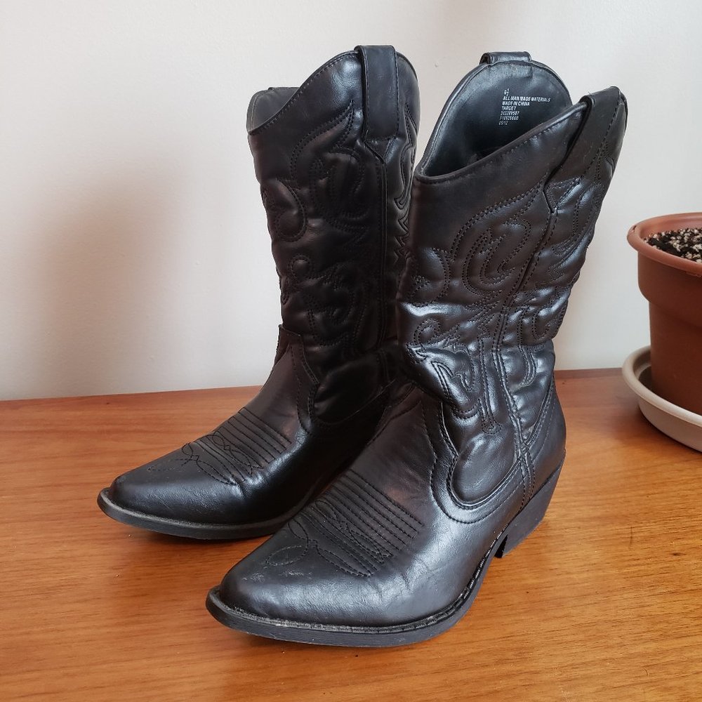 Mossimo Supply Co Women's Black Cowboy Boots
